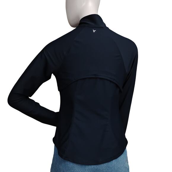 Old Navy Active Powersoft Sweatshirt Full Zip Small Navy GoDry Mock Neck Pockers - Picture 6 of 16